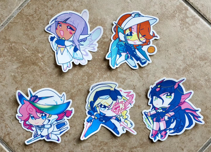 Mecha Musume Gundam Girls Set 3" Single Stickers