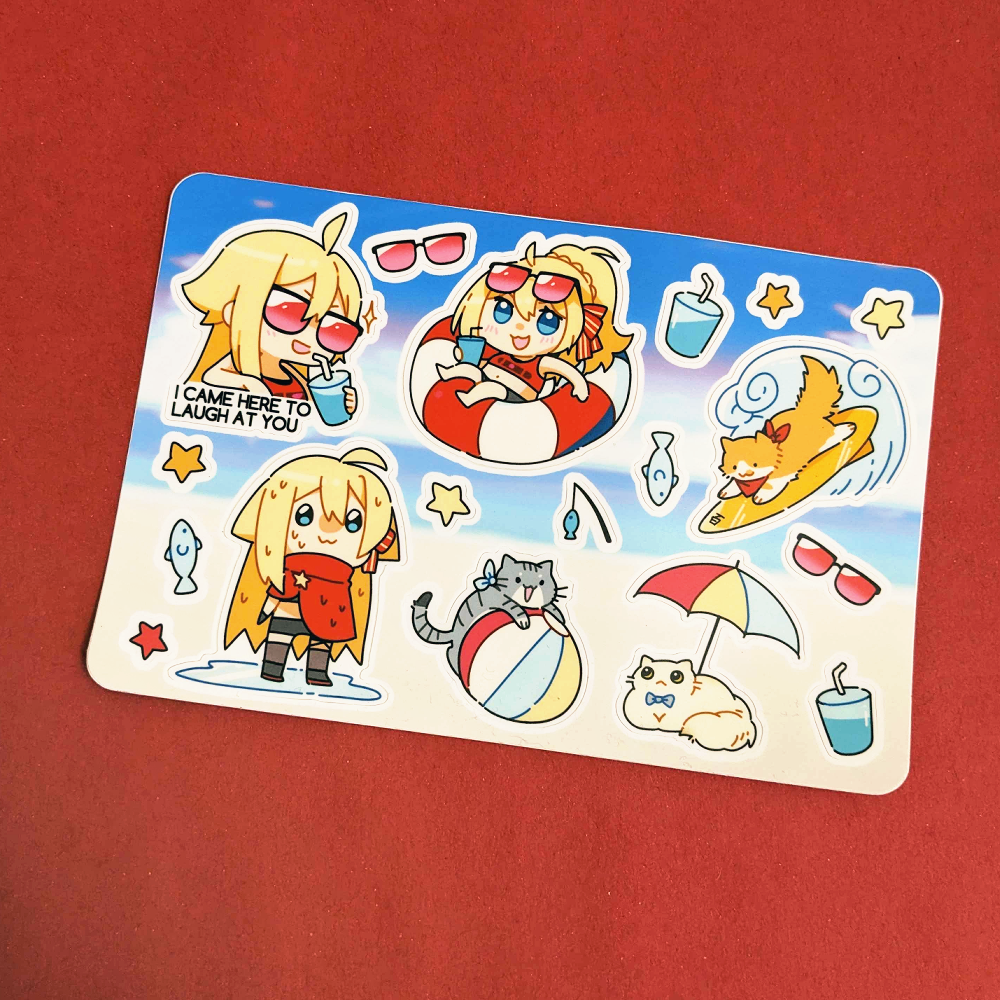 Hoshino Char Summer Sticker Sheet