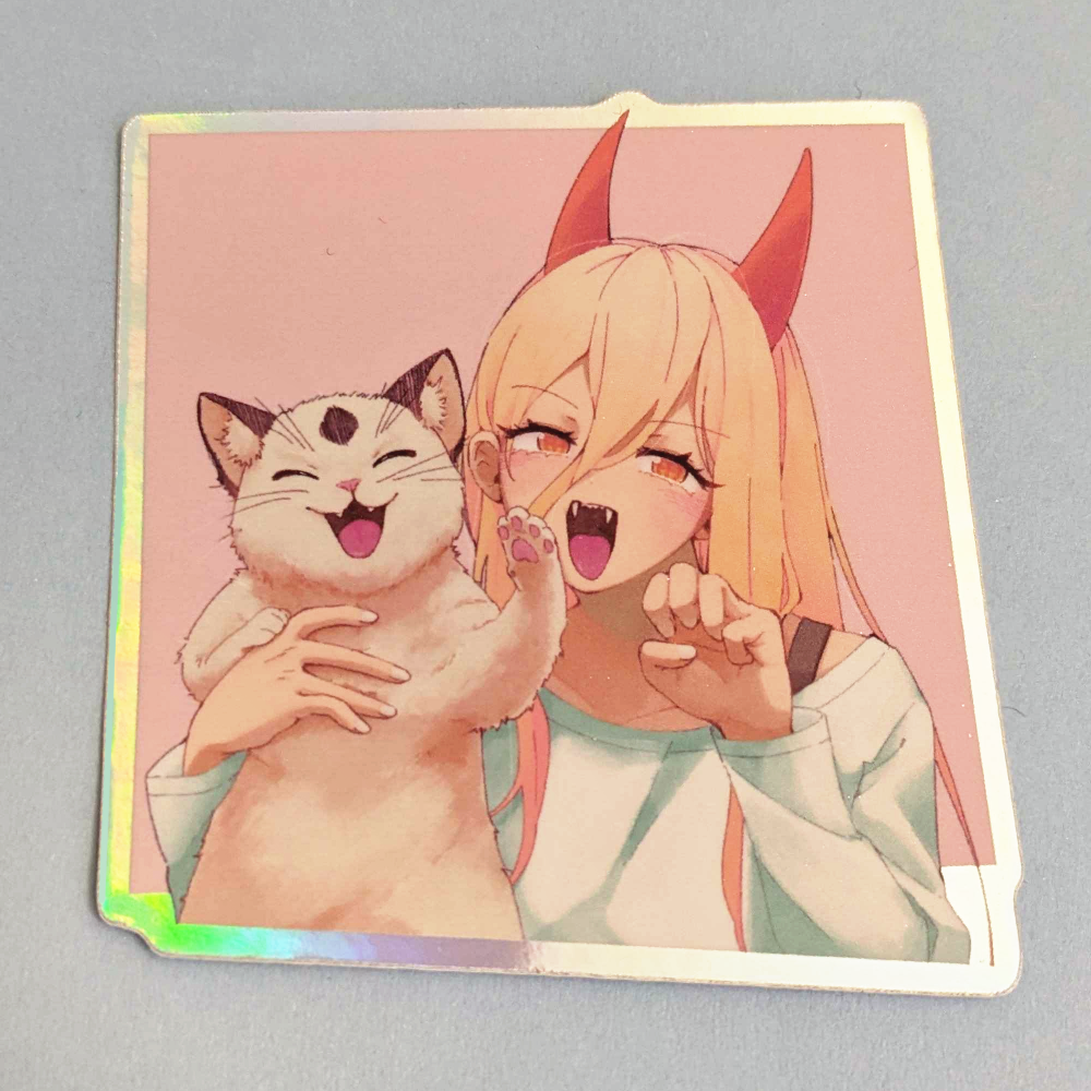Power and Meowy Sticker