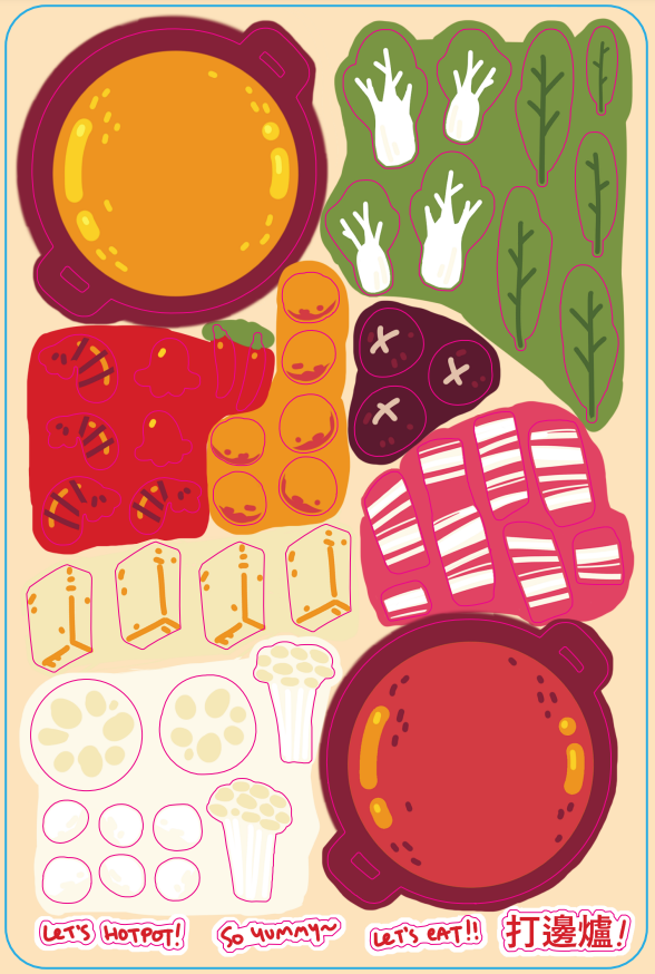 Let's Have Hotpot! 4"x6" Sticker Sheet