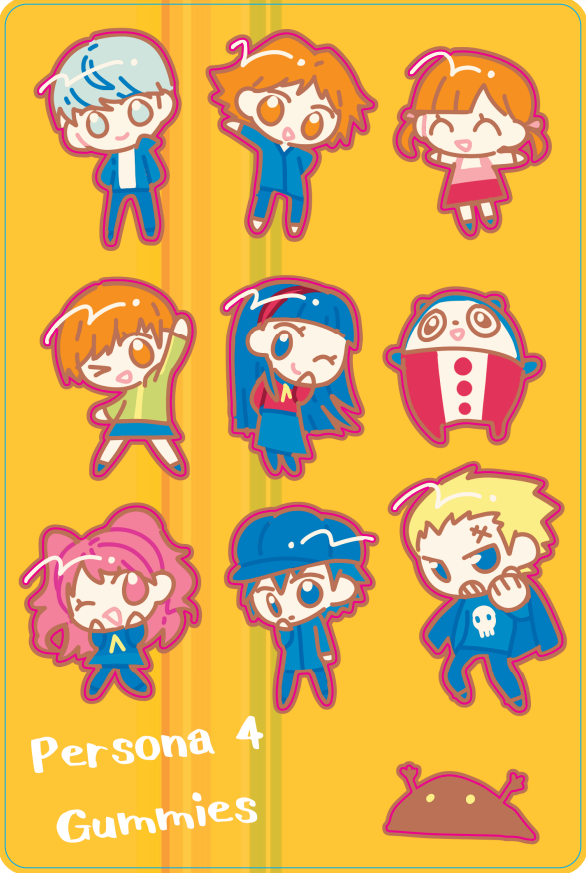 Persona 4 Gummies 4"x6" Sticker Sheet