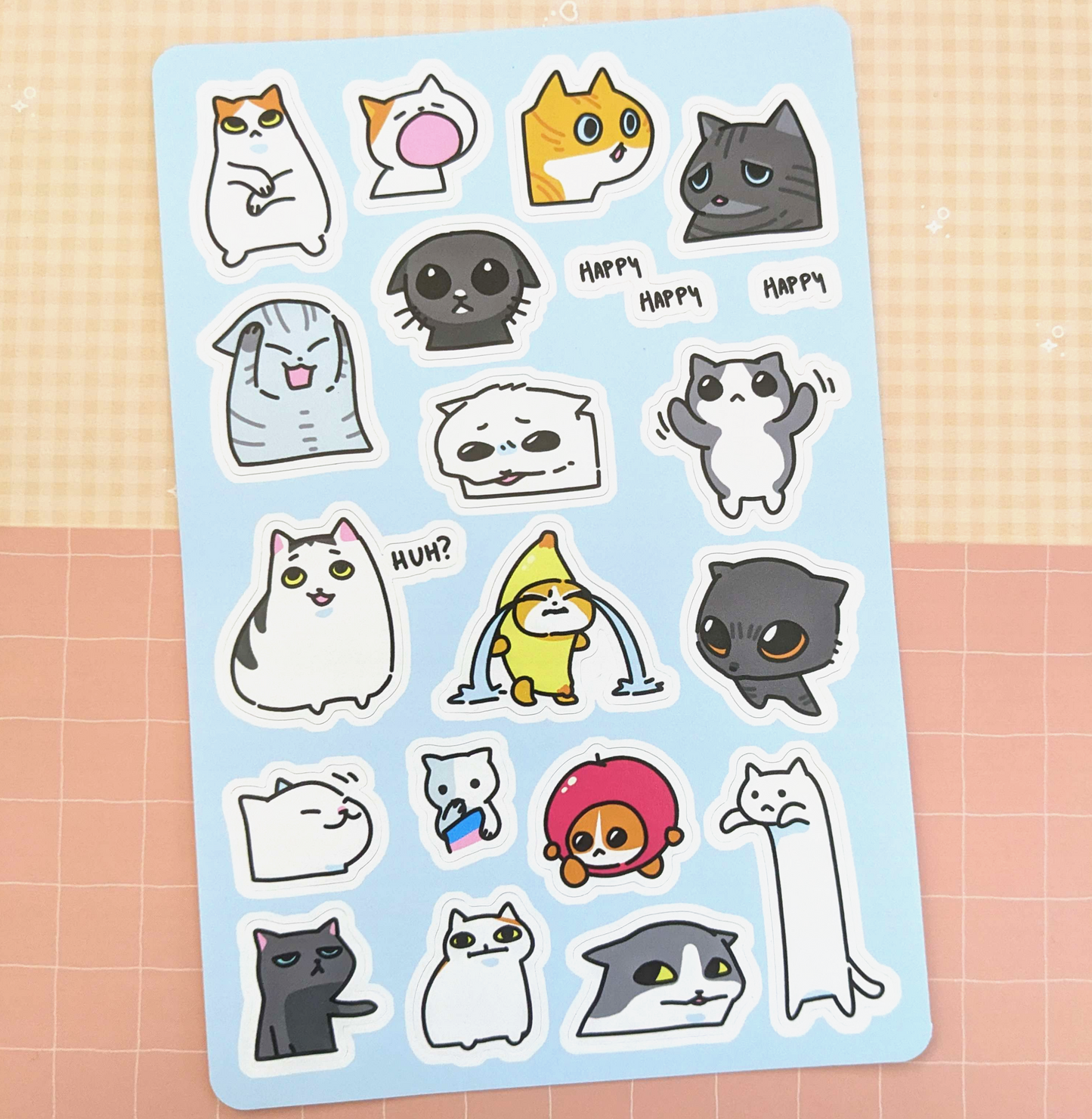 Meme Cats 4"x6" Sticker Sheet