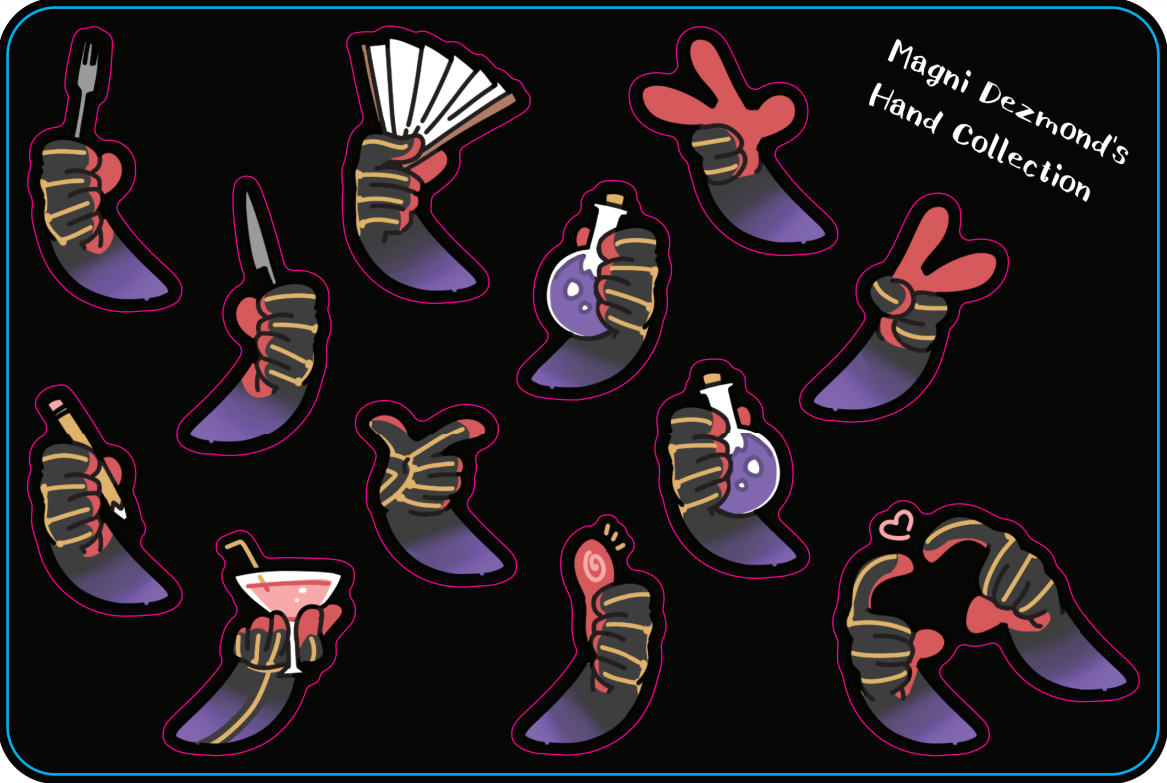 Hololive English TEMPUS Magni Hands 4"x6" Sticker Sheet
