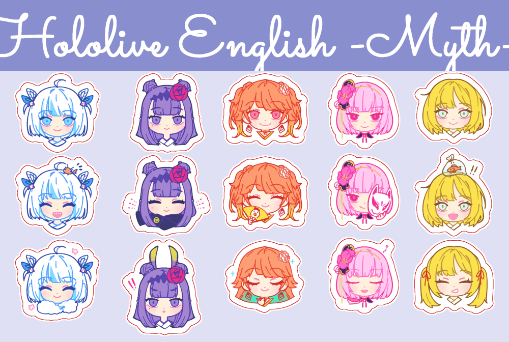 Hololive English -Myth- New Years 4"x6" Sticker Sheet