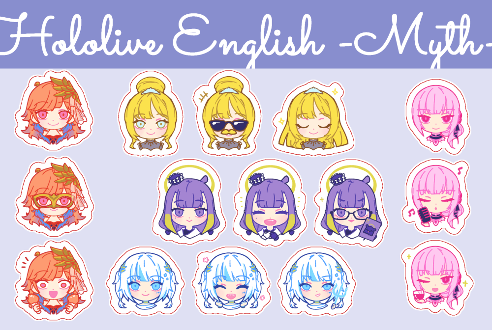 Hololive English -Myth- Party Dress 4"x6" Sticker Sheet
