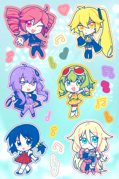 Vocaloid 4"x6" Sticker Sheet