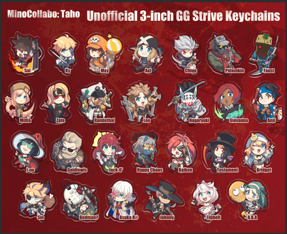 MinoCollabo: Taho - Guilty Gear STRIVE 3" Double-sided Clear Acrylic