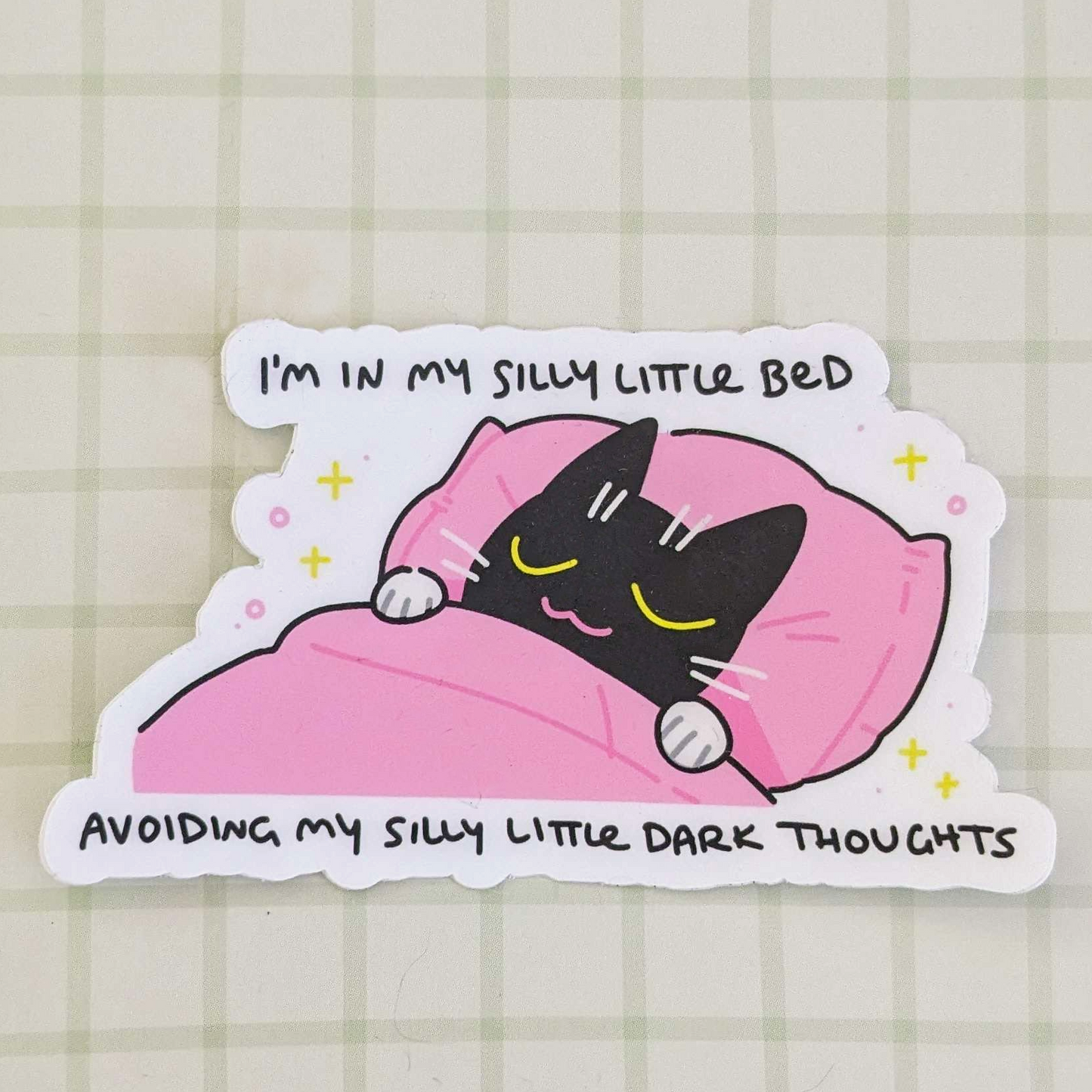 My Dear Cat - Silly Little Bed 3" Sticker