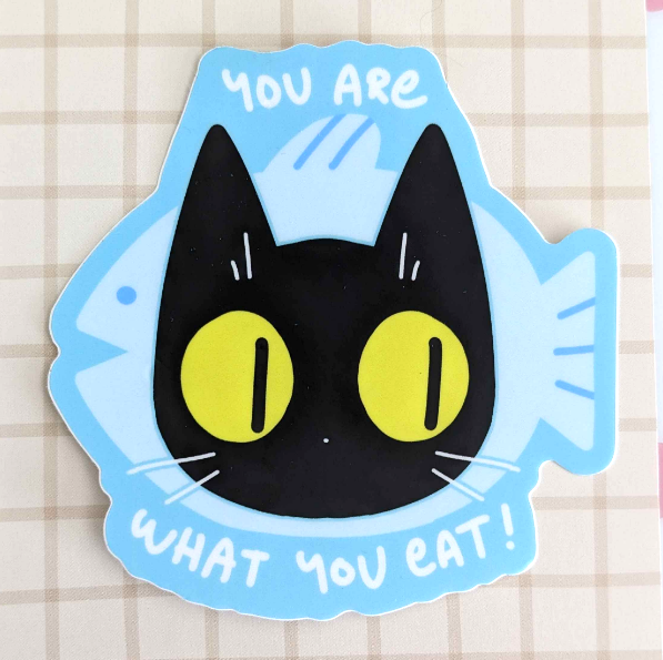 My Dear Cat - Fish 3" Sticker