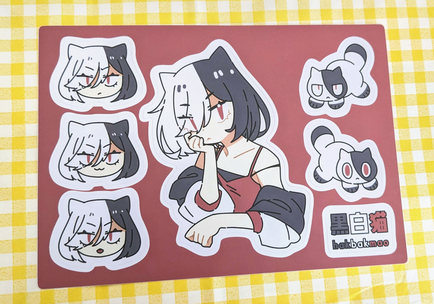 The Black & White Cat 4"x6" Sticker Sheet