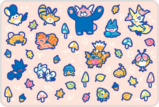 Pokemini Autumn 4"x6" Sticker Sheet