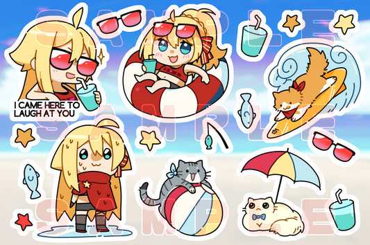 Hoshino Char Summer 4"x6" Sticker Sheet