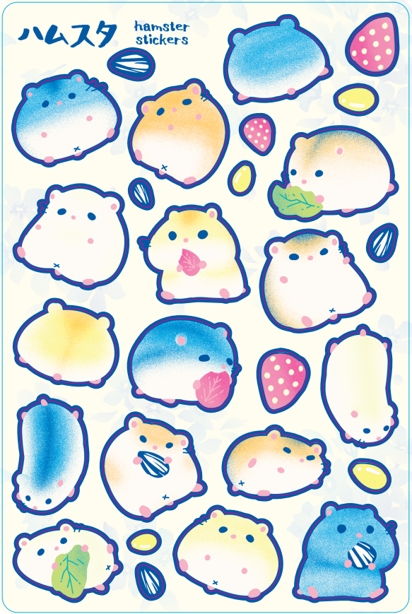Hamsters 4"x6" Sticker Sheet