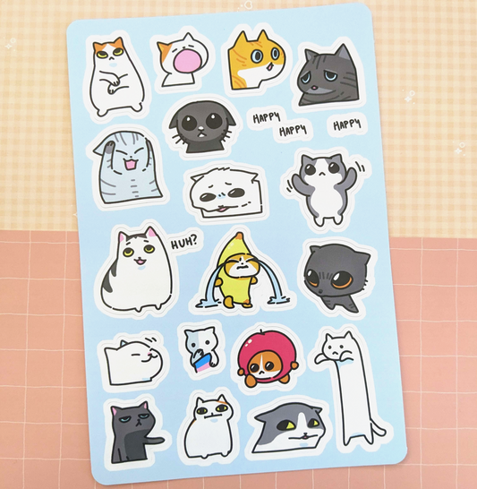 Meme Cats 4"x6" Sticker Sheet
