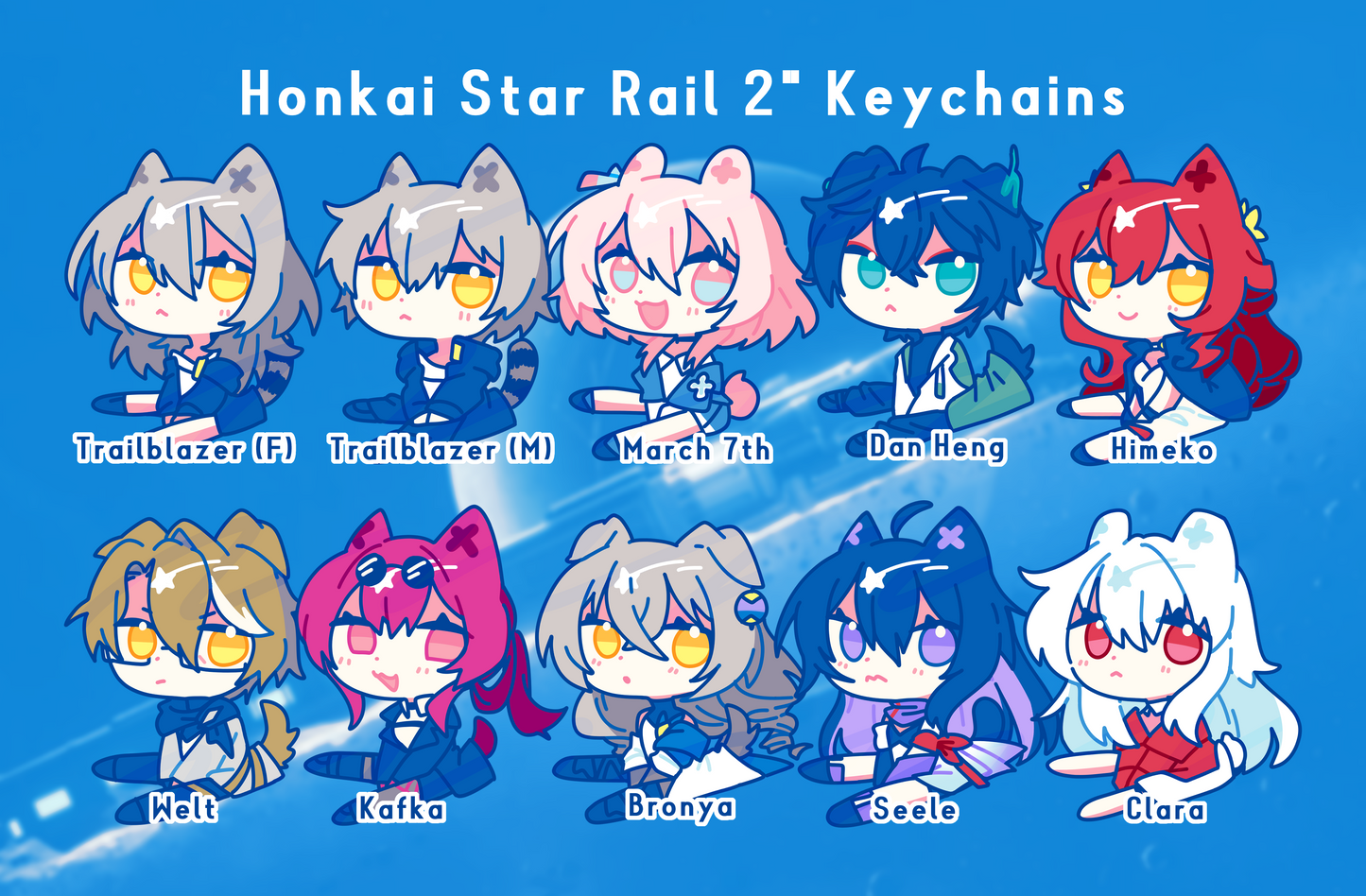Honkai Star Rail Keychains - 2" Double-sided Clear Acrylic