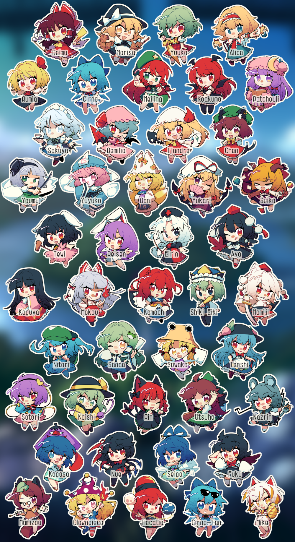 Project Touhou Keychains