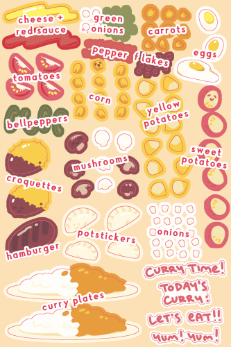 Let's Make Curry! 4"x6" Sticker Sheet