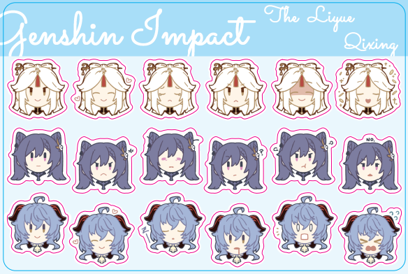 Genshin Impact  4"x6" Sticker Sheet - Matte