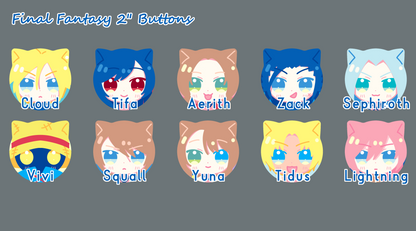 Final Fantasy Little Meow Meow 2.25" Buttons
