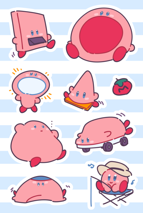 Kirby Mouthful Mode 4"x6" Sticker Sheet