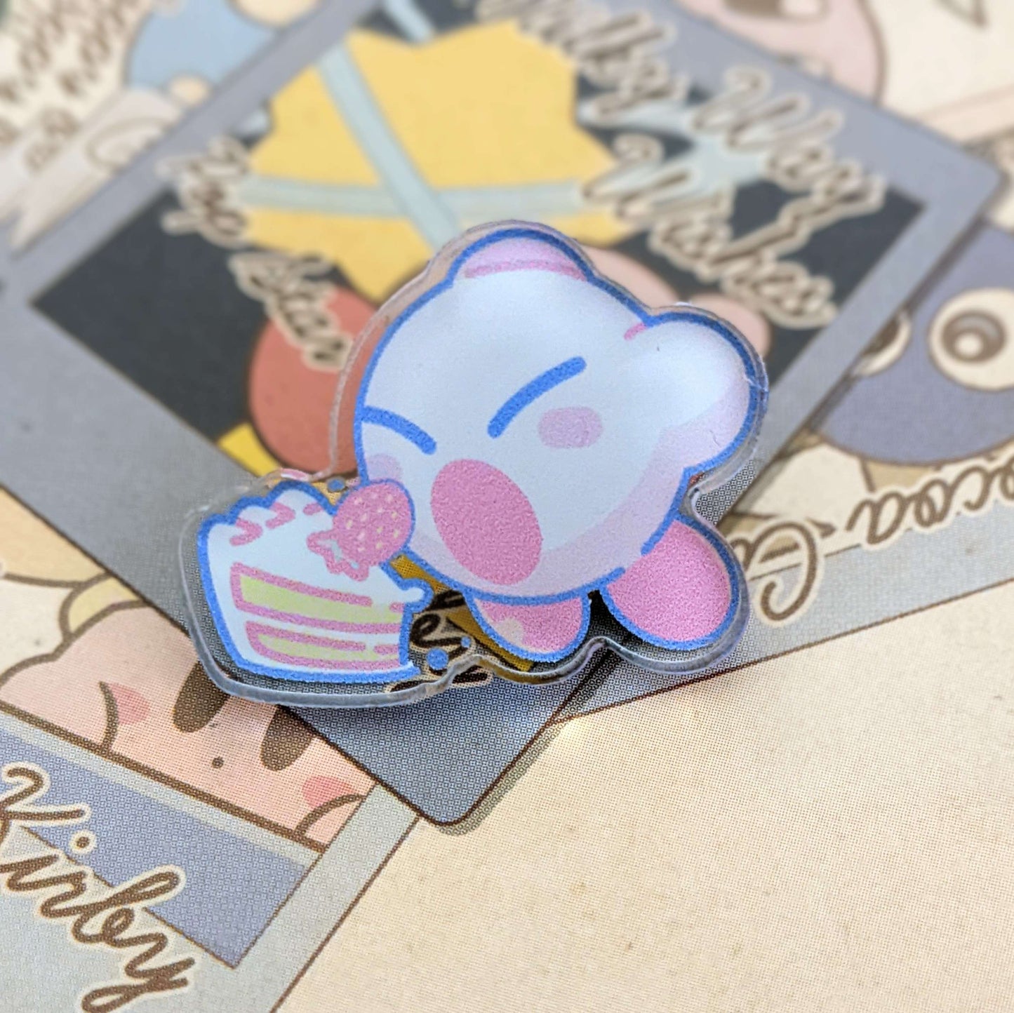 Cake Time Kirby - 1" Acrylic Pin