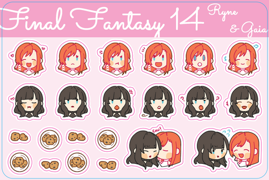 Final Fantasy 14 - Ryne & Gaia 4"x6" Sticker Sheet