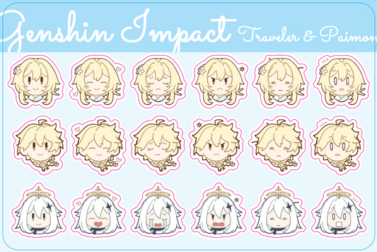 Genshin Impact  4"x6" Sticker Sheet - Transparent