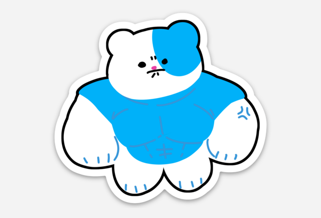 Buff Beardog 3" Sticker