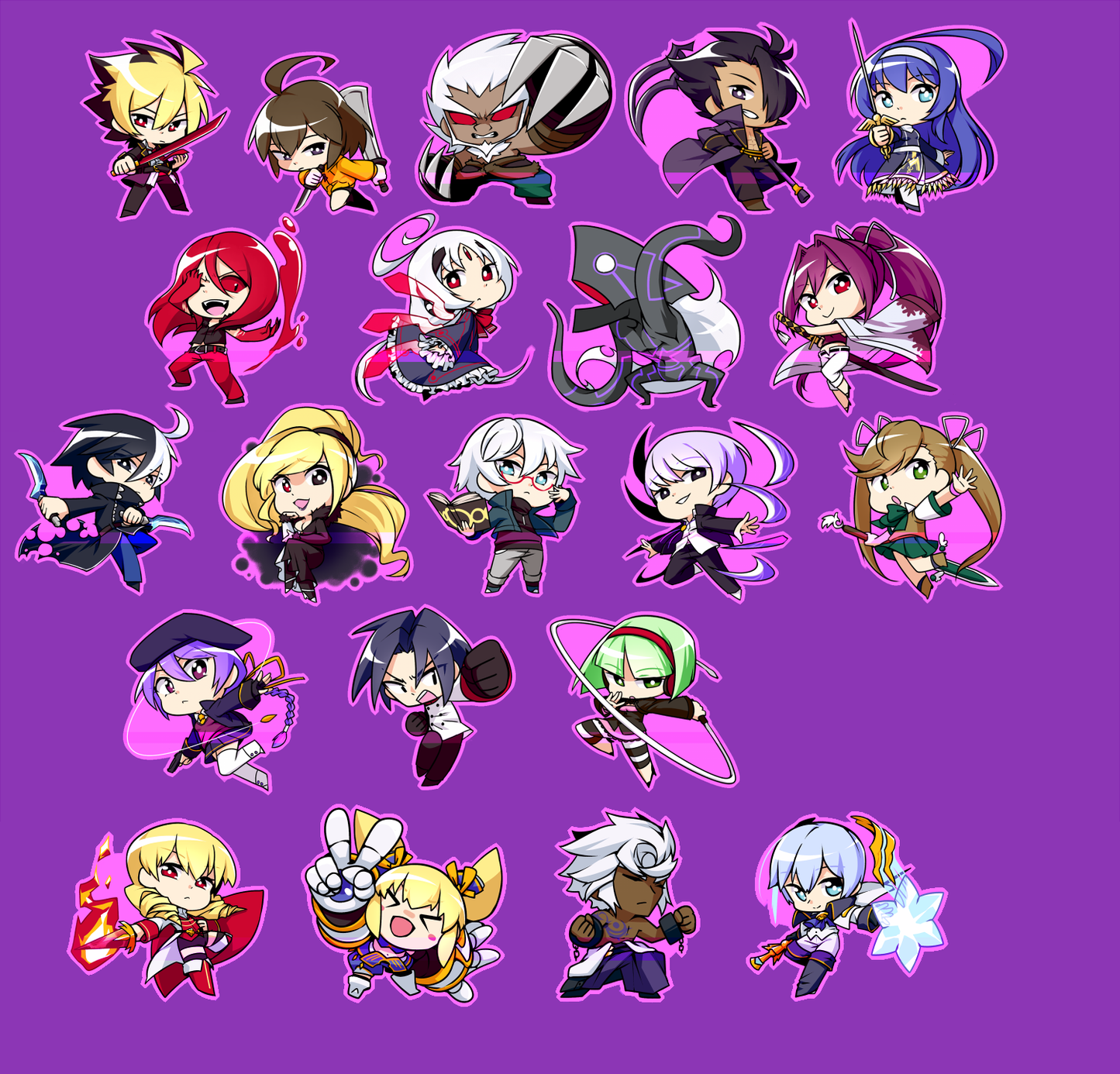 Under Night In-Birth Charms - 1.5" Double-sided Clear Acrylic