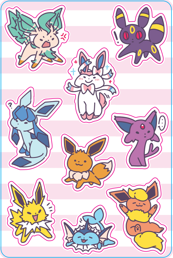 Pokemon Eeveelution 4"x6" Sticker Sheet