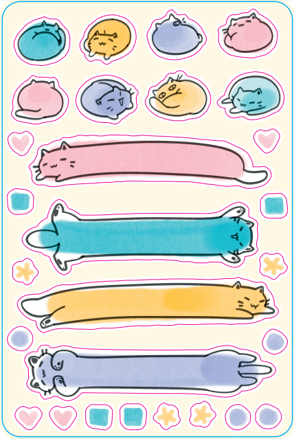 Resting Cats 4"x6" Sticker Sheet