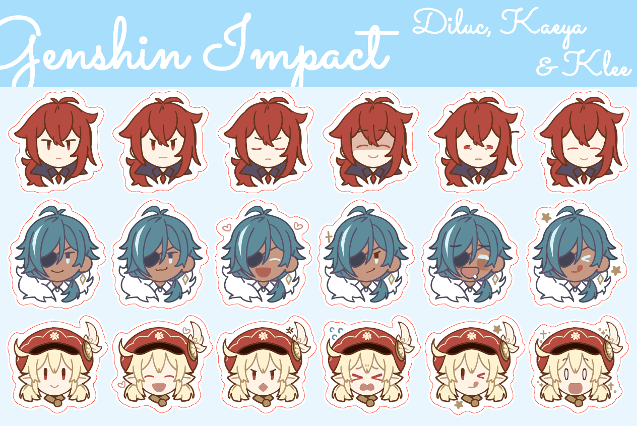Genshin Impact  4"x6" Sticker Sheet - Transparent